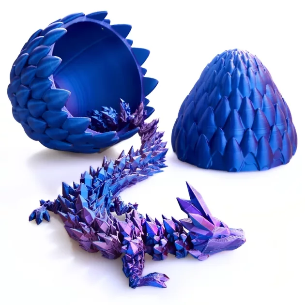 3d printed dragon, dragon toy, dragon with egg, articulated dragon