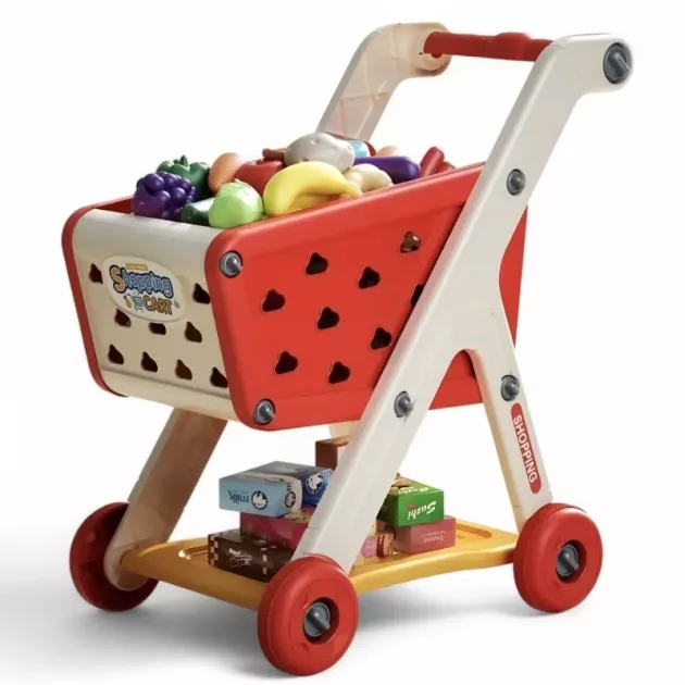 shopping cart toy, play shop toy, grocery cart toy