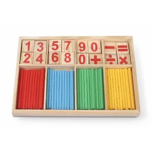 Fából készült számoló pálcika matematikai oktatójáték