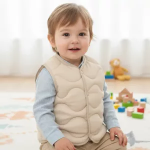 Stílusos pamut mellény, meleg ujjatlan kabát gyerekeknek