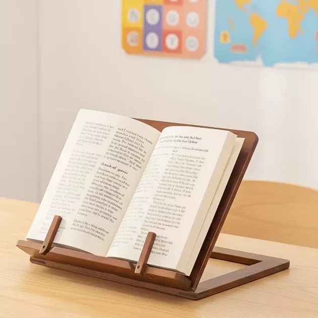book holder, wooden book holder