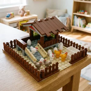 Csináld magad tyúkól farm állatos építőkocka gyerekeknek