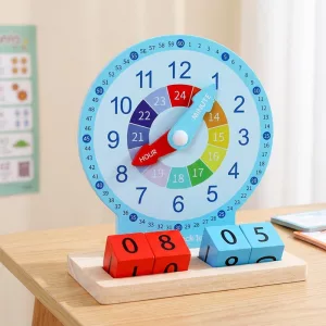 Interaktív Montessori óra oktatójáték az idő megtanításához